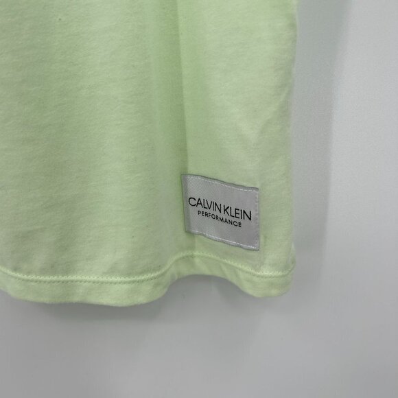 NWOT CALVIN KLEIN *Flawed* Neon Green Performance V-Neck Short Sleeve Shirt XL - Picture 3 of 6